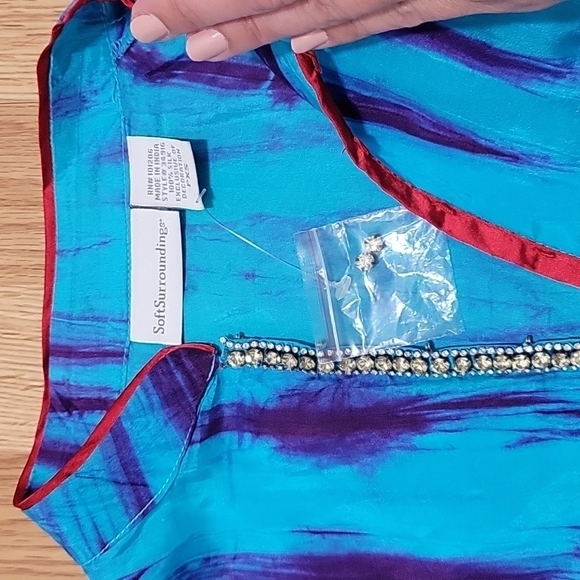 Soft Surroundings 100% silk tunic PXS - Picture 5 of 9